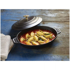 Staub | 9-inch, Oval, Covered Baking Dish With Lid, Matte Black | Cast Iron