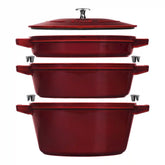 Staub | 4-pc Stackable Cookware Set, Grenadine, Cast Iron | Cast Iron
