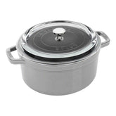 Staub | 4 qt, Round, Glass Lid Dutch Oven, Graphite Grey | Cast Iron