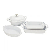 Staub | 5-pc, Mixed Baking Dish Set, White | Stoneware