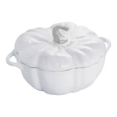 Staub | 3.5 qt, Pumpkin, Dutch Oven With Stainless Steel Knob, Pure White | Cast Iron