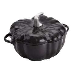 Staub | 3.5 qt, Pumpkin, Dutch Oven With Stainless Steel Knob, Matte Black | Cast Iron
