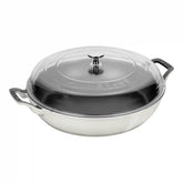 Staub | 3.5 qt, Braiser With Glass Lid, White Truffle | Cast Iron