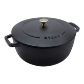 Staub | 5 qt, Essential French Oven, Matte Black | Cast Iron