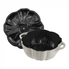 Staub | 3.5 qt, Pumpkin, Dutch Oven With Stainless Steel Knob, White Truffle | Cast Iron
