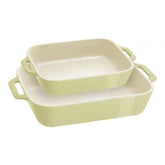 Staub | 2-pc, Rectangular Baking Dish Set Macaron, Light Green | Stoneware