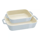 Staub | 2-pc, Rectangular Baking Dish Set Macaron, Light Blue | Stoneware