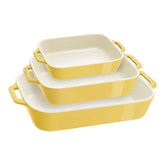 Staub | 3-pc, Rectangular Baking Dish Set, Citron | Stoneware
