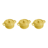 Staub | 3-pc, Mini Round Dutch Oven Set, Citron | Stoneware