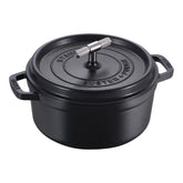 Staub | 4 qt, Round, Dutch Oven Buster And Punch, Matte Black | Cast Iron