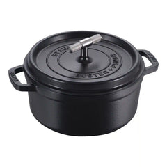 Staub | 4 qt, Round, Dutch Oven Buster And Punch, Matte Black | Cast Iron