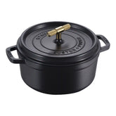 Staub | 4 qt, Round, Dutch Oven Buster And Punch, Matte Black | Cast Iron