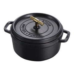 Staub | 4 qt, Round, Dutch Oven Buster And Punch, Matte Black | Cast Iron