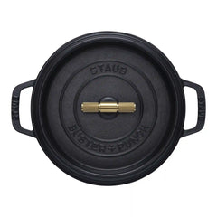 Staub | 4 qt, Round, Dutch Oven Buster And Punch, Matte Black | Cast Iron