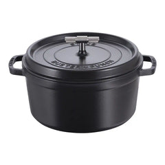 Staub | 7 qt, Round, Dutch Oven Buster And Punch, Matte Black | Cast Iron