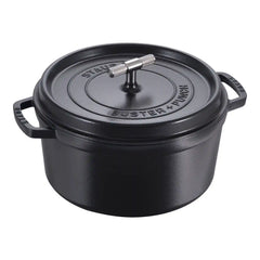 Staub | 7 qt, Round, Dutch Oven Buster And Punch, Matte Black | Cast Iron