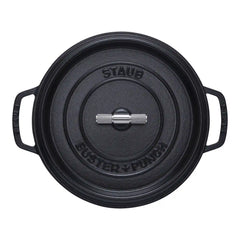Staub | 7 qt, Round, Dutch Oven Buster And Punch, Matte Black | Cast Iron