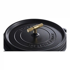 Staub | 7 qt, Round, Dutch Oven Buster And Punch, Matte Black | Cast Iron