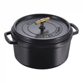 Staub | 7 qt, Round, Dutch Oven Buster And Punch, Matte Black | Cast Iron