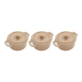 Staub | 3-pc, Mini Round Dutch Oven Set, Sesame | Stoneware