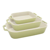 Staub | 3-pc, Rectangular Baking Dish Set, Light Green | Stoneware
