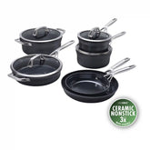 ZWILLING | 10-pc, Hard Anodized Ceramic Nonstick Cookware Set Ceramic Coating | Motion Ceramic