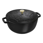 Staub | 5 qt, Essential French Oven with Horse Lid, Matte Black | La Cocotte