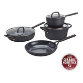 ZWILLING | 7-pc, Cookware Set Ceramic Nonstick Titanium | Milano