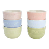 Staub | 4-inch / 6-pc, Prep Bowl Set Macaron, Mixed Colors | Stoneware