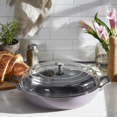 Staub | 3.5 qt, Braiser With Glass Lid, Lilac | Cast Iron