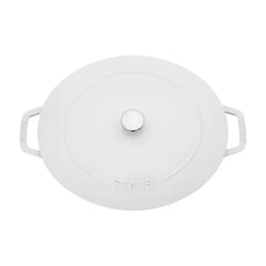 Staub | 6 qt, Wide Oval French Oven, Pure White | Cast Iron