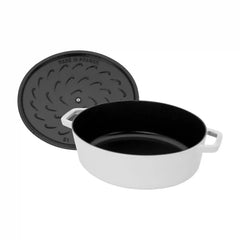 Staub | 6 qt, Wide Oval French Oven, Pure White | Cast Iron