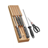 ZWILLING | 7-pc, Block Set with Beechwood In-Drawer Knife Tray, Natural | Pro