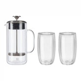 ZWILLING | 3-pc French Press And Latte Glass Set | Sorrento Double Wall Glassware