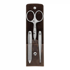 ZWILLING | 3-pc, Leather Manicure Pedicure Set With Combination Nail Scissors, Brown | PREMIUM