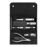 ZWILLING | 5-pc, Leather Manicure Pedicure Set With Nail Clippers, Matte Black | CLASSIC