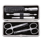 ZWILLING | 5-pc, Matte Black, Leather, Manicure Pedicure Set With Nail Scissors | CLASSIC