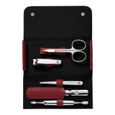 ZWILLING | 5-pc, Leather Manicure Pedicure Set With Nail Clippers, Red | CLASSIC
