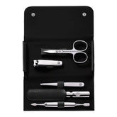ZWILLING | 5-pc, Leather Manicure Pedicure Set With Nail Clippers, Matte Black | CLASSIC