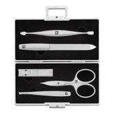 ZWILLING | 5-pc Aluminum Manicure Pedicure Set With Compact Nail Clippers - Aluminum With Black Velvet | PREMIUM