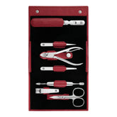 ZWILLING | 7-pc, Leather Manicure Pedicure Set With Nail Clippers, Red | CLASSIC