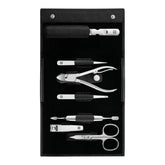 ZWILLING | 7-pc, Leather Manicure Pedicure Set With Nail Clippers, Matte Black | CLASSIC