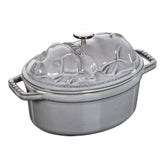 Staub | 1 qt, Oval, Pig Dutch Oven, Graphite Grey | Cast Iron