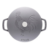 Staub | 3.75 qt, Essential French Oven Rooster Lid, Graphite Grey | Cast Iron