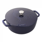 Staub | 3.75 qt, Essential French Oven Rooster Lid, Dark Blue | Cast Iron