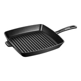 Staub | 12-inch, Cast Iron, Square, Grill Pan, Matte Black | Cast Iron