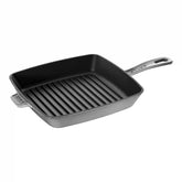 Staub | 10-inch, Cast Iron, Square, Grill Pan, Graphite Grey | Cast Iron