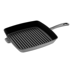 Staub | 12-inch, Cast Iron, Square, Grill Pan, Graphite Grey | Cast Iron