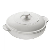 Staub | Round, Covered Brie Baker, White | Stoneware
