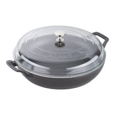 Staub | 3.5 qt, Braiser With Glass Lid, Matte Black | Cast Iron